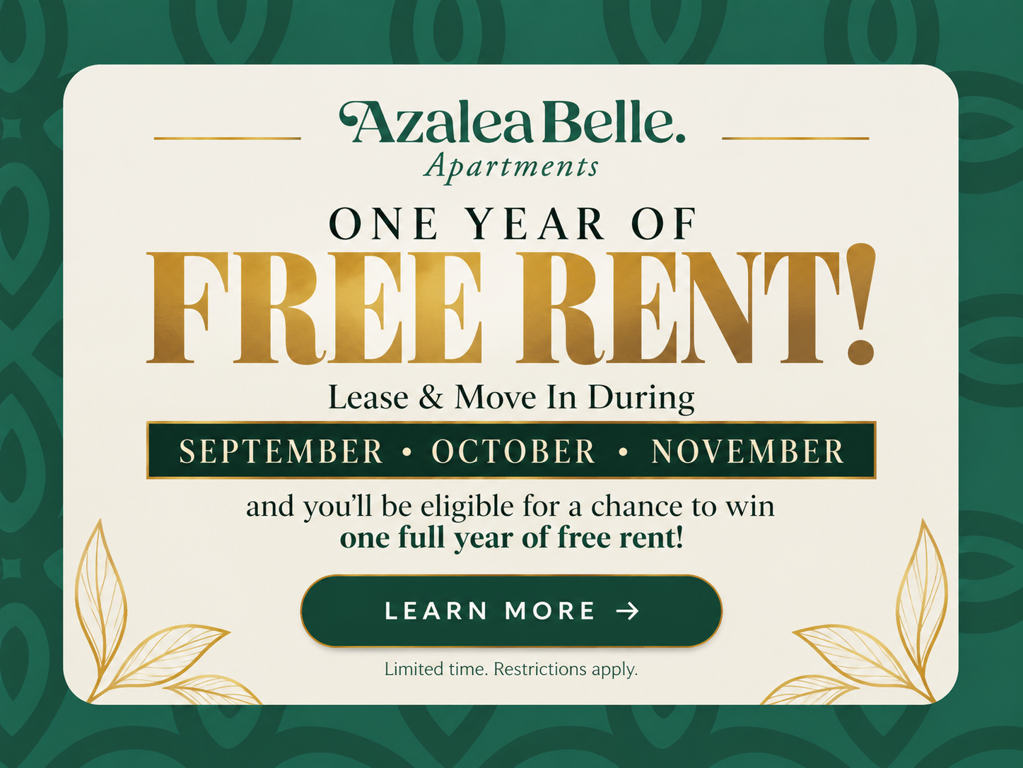 Azalea Belle One Year Free Rent Special